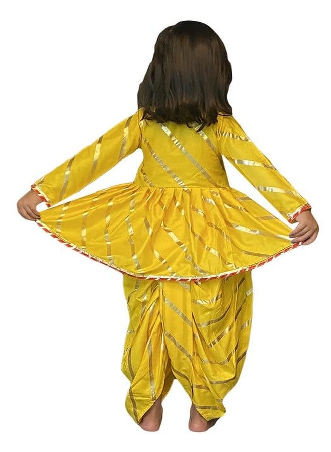 Aglare Krishna.. Embroidered Angarkha Top With Lace Work Dhoti And Mukut Murli,for Janmashtami and Navratri.Girls Kedia..YY26 - Image 2