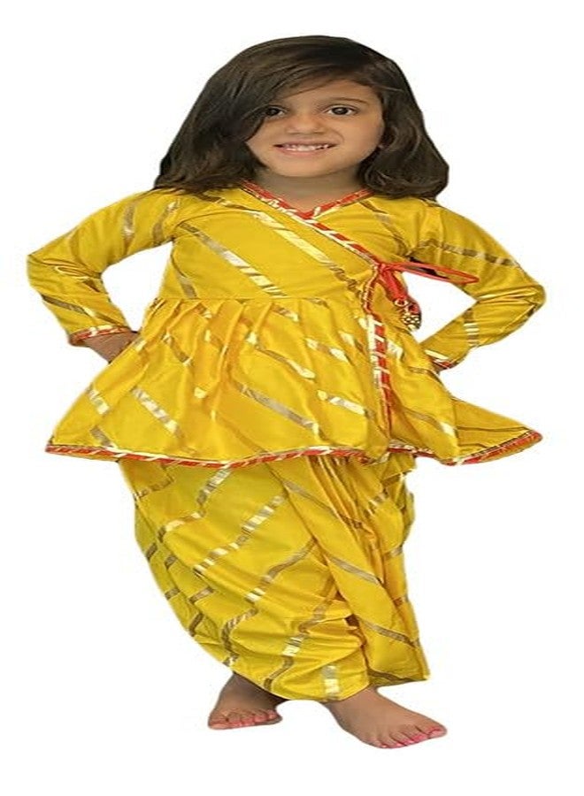 Aglare Krishna.. Embroidered Angarkha Top With Lace Work Dhoti And Mukut Murli,for Janmashtami and Navratri.Girls Kedia..YY26 - Image 1