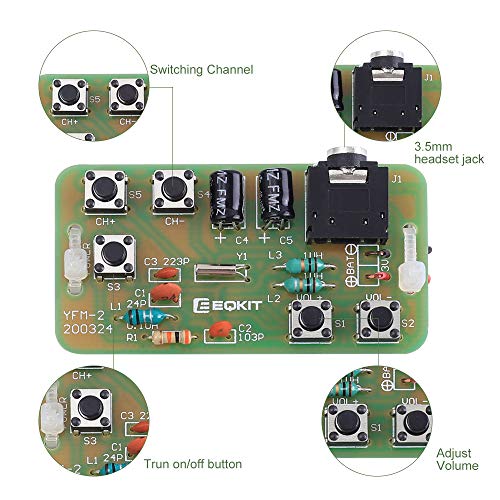 IS 2 PCS DIY Radio Kit, Icstation FM Radio Kit 76MHZ-108MHZ Soldering Project Radio Module DIY Kits Electronic Solder Practice Kit for Back to School STEM Labs Physics Science Educational - Image 2