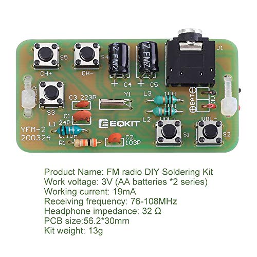 IS 2 PCS DIY Radio Kit, Icstation FM Radio Kit 76MHZ-108MHZ Soldering Project Radio Module DIY Kits Electronic Solder Practice Kit for Back to School STEM Labs Physics Science Educational - Image 4