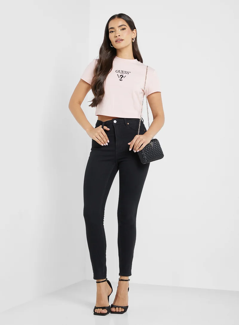 GUESS Logo Crew Neck T-Shirt