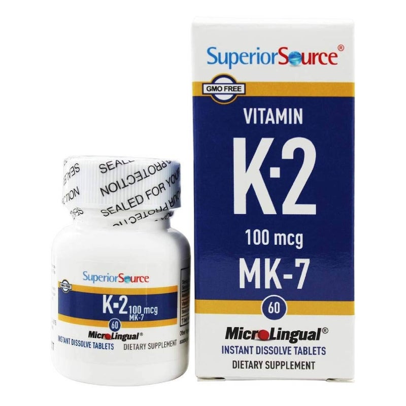 Superior Source Vitamin K2 MK-7 (Menaquinone-7) 100 mcg - Bone Strength & Health Support Supplement - Helps in Healthy Heart Function - Bariatric-Friendly - 60 Sublingual Dissolving Tablets - Image 2