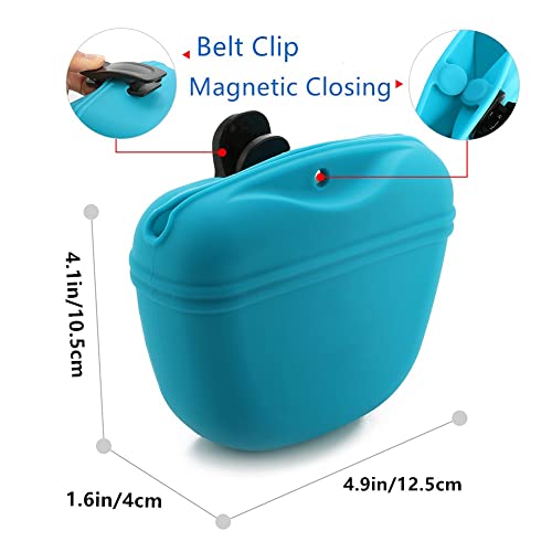 RoyalCare Silicone Dog Treat Pouch-Small Training Bag-Portable Dog Treat Bag for Leash with Magnetic Closure and Waist Clip airtight sealed - 2pieces [US Design Patent] - Image 4