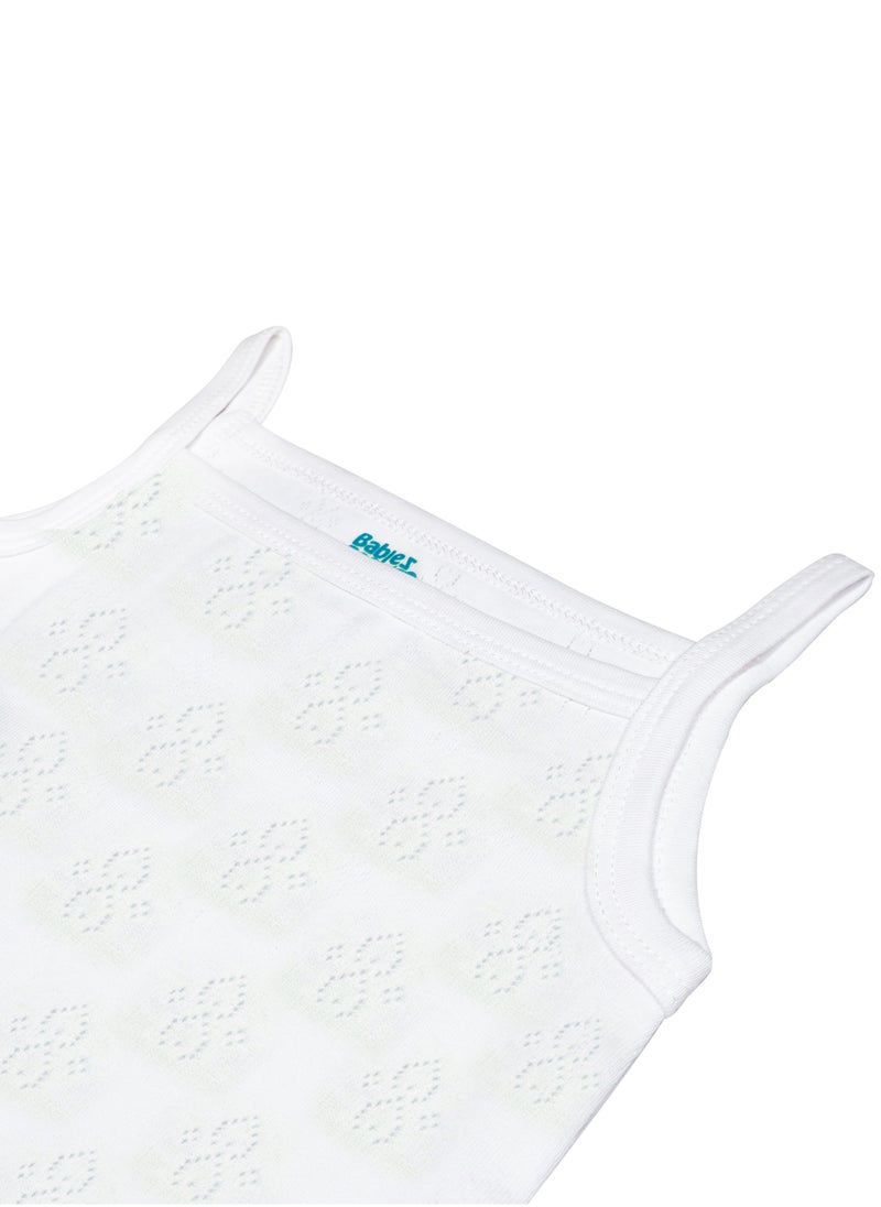 Babies Basic - BabiesBasic Super Combed Cotton, Sleeveless Printed Bodysuit, for New Born to 24months. Set of 3, White - Image 1