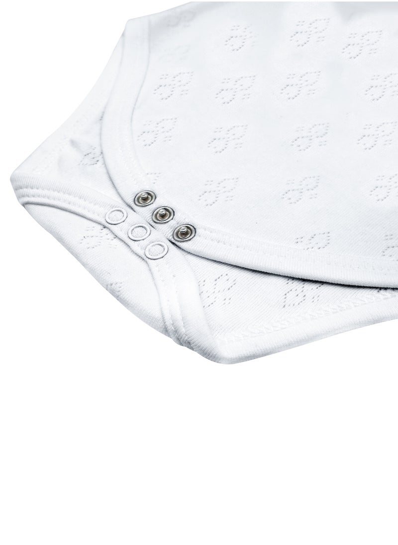 Babies Basic - BabiesBasic Super Combed Cotton, Sleeveless Printed Bodysuit, for New Born to 24months. Set of 3, White - Image 1