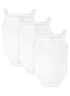 Babies Basic BabiesBasic Super Combed Cotton, Sleeveless Printed Bodysuit, for New Born to 24months. Set of 3, White  - Image 5