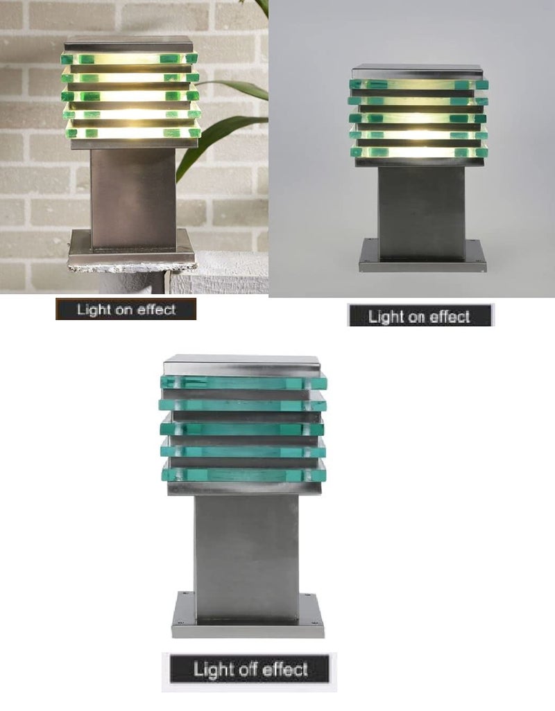 DENICRAAS Gate Light for Home - Silver Metal Outdoor Lamp Post Light for Porch/Pillar, Decorative Exterior (Pack of 4) - Image 2
