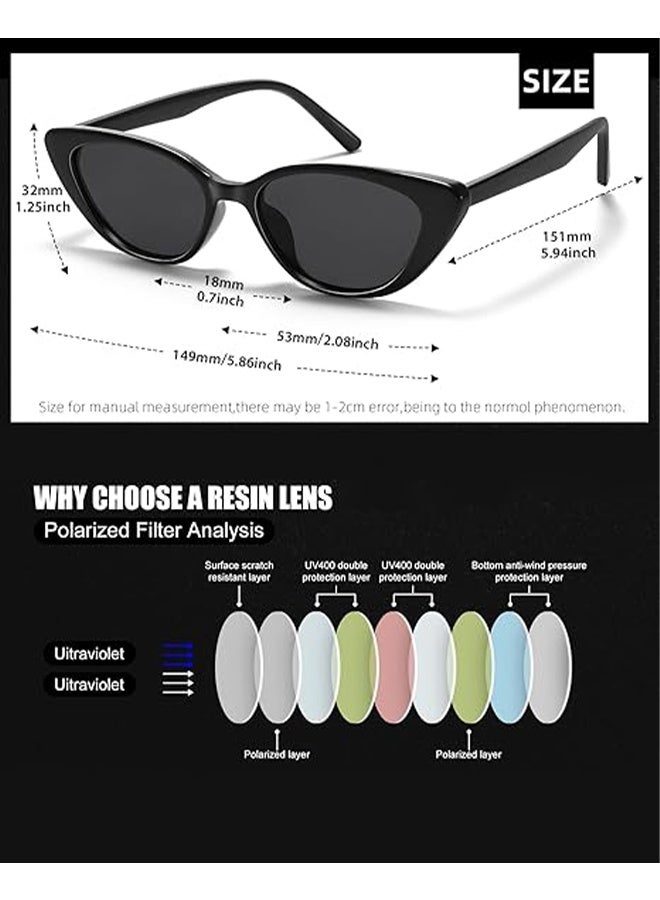 نظارات شمسية ضيقة وصغيرة بطراز عيني القطة المستقطبة للنساء - نظارات قيادة عصرية - Image 2