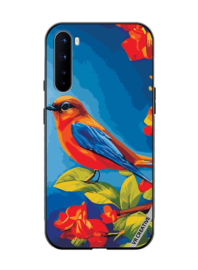 VR CREATIVE Protective Case Cover For OnePlus Nord Bird Sits Branch Cherry Blossoms Design Multicolour - Image 1