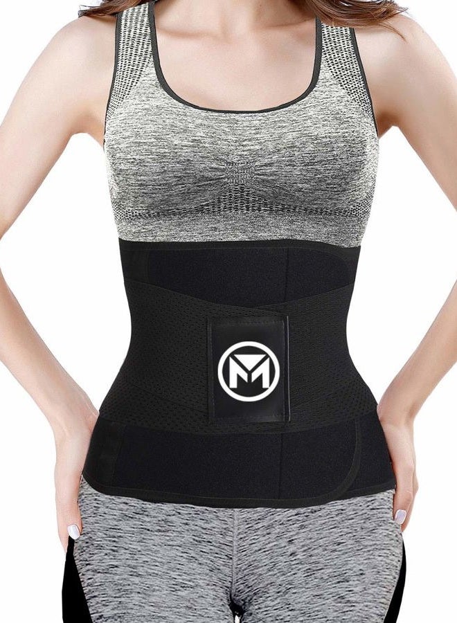 Moolida (Large(80cm - 90cm waist), Black) - Waist Trainer Belt for Women & Man Waist Trimmer Weight Loss Workout Fitness Back Support Belts - Image 2