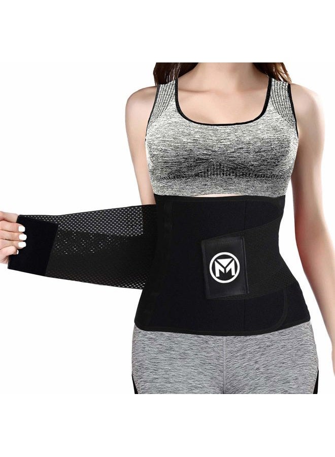 Moolida (Large(80cm - 90cm waist), Black) - Waist Trainer Belt for Women & Man Waist Trimmer Weight Loss Workout Fitness Back Support Belts - Image 1