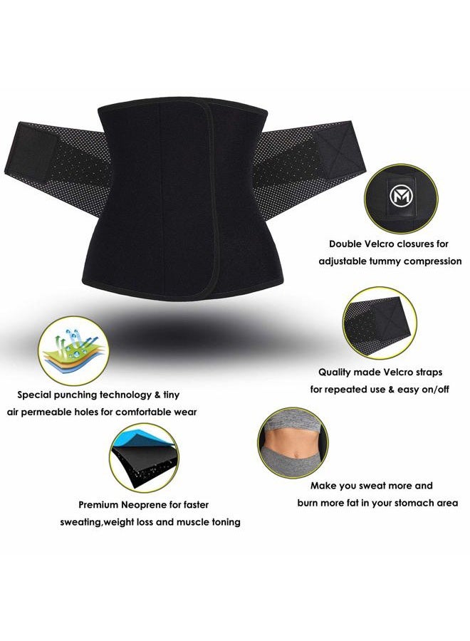 Moolida (Large(80cm - 90cm waist), Black) - Waist Trainer Belt for Women & Man Waist Trimmer Weight Loss Workout Fitness Back Support Belts - Image 5