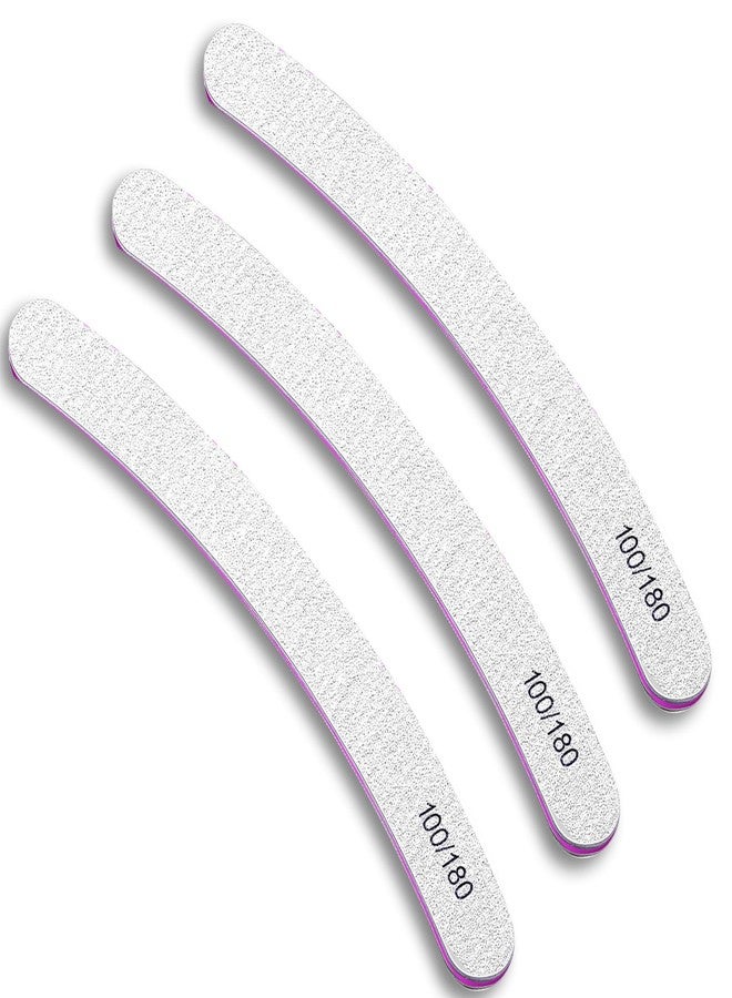 HUNCHA 3 Pcs Nail File Nail Buffer for Acrylic and Natural Nails, Emery Boards for Manicure Shaping & Shining Natural Fingernails, Double Sided 100/180 Grit, Nail Care Tool Sand Paper - Image 1