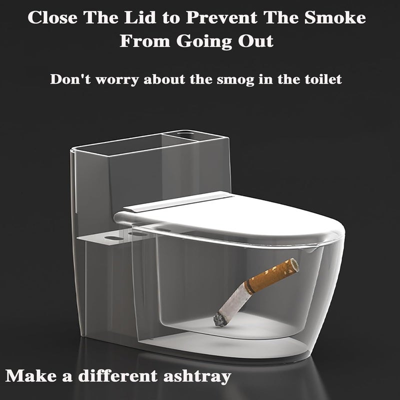 Vroxy Wall Mounted Toilet Shape Ashtray Storage Holder Bathroom Ashtray for Home Bathroom Living Room Outdoor for Smokers 1Pcs - Image 3