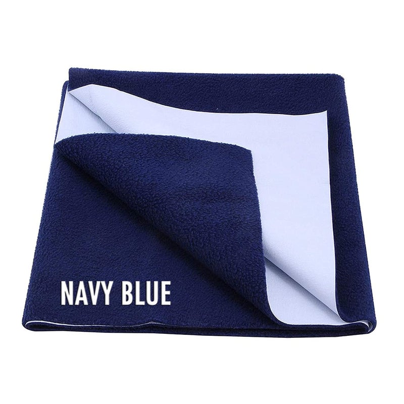 Desithat Waterproof & Washable Instadry Extra Absorbent Baby Dry Sheet & Bed Protector/Crib Sheet - Small 20x28 Inches/ 50X70 Cms(Navy Blue) - Image 1