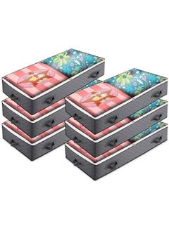 HOOKOR Under Bed Storage Containers, 6 Pack Closet Organizers and Storage Bins, Collapsible Underbed Storage Bags for Blankets, Towels, Comforter, Sweaters, Linen Sheets (32-01-6p)  - Image 1