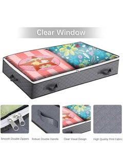 HOOKOR Under Bed Storage Containers, 6 Pack Closet Organizers and Storage Bins, Collapsible Underbed Storage Bags for Blankets, Towels, Comforter, Sweaters, Linen Sheets (32-01-6p)  - Image 2