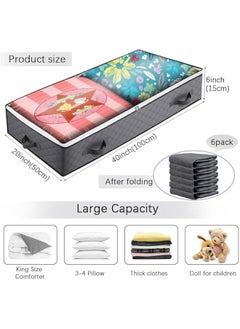 HOOKOR Under Bed Storage Containers, 6 Pack Closet Organizers and Storage Bins, Collapsible Underbed Storage Bags for Blankets, Towels, Comforter, Sweaters, Linen Sheets (32-01-6p)  - Image 3