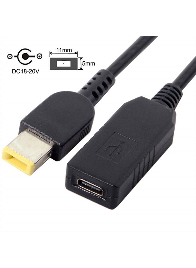 Chenyang كابل شحن محاكي PD بقوة 65 واط من USB C إلى قابس طاقة مستطيل ThinkPad X1 11.0 * 4.5 مم - Image 4