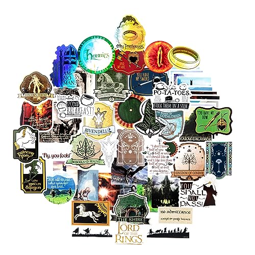 Conquest Journals Lord of The Rings Vinyl Stickers 60 Unique Stickers Including 5 Holograms Waterproof UV and Scratch Resistant Officially Licensed - Image 1
