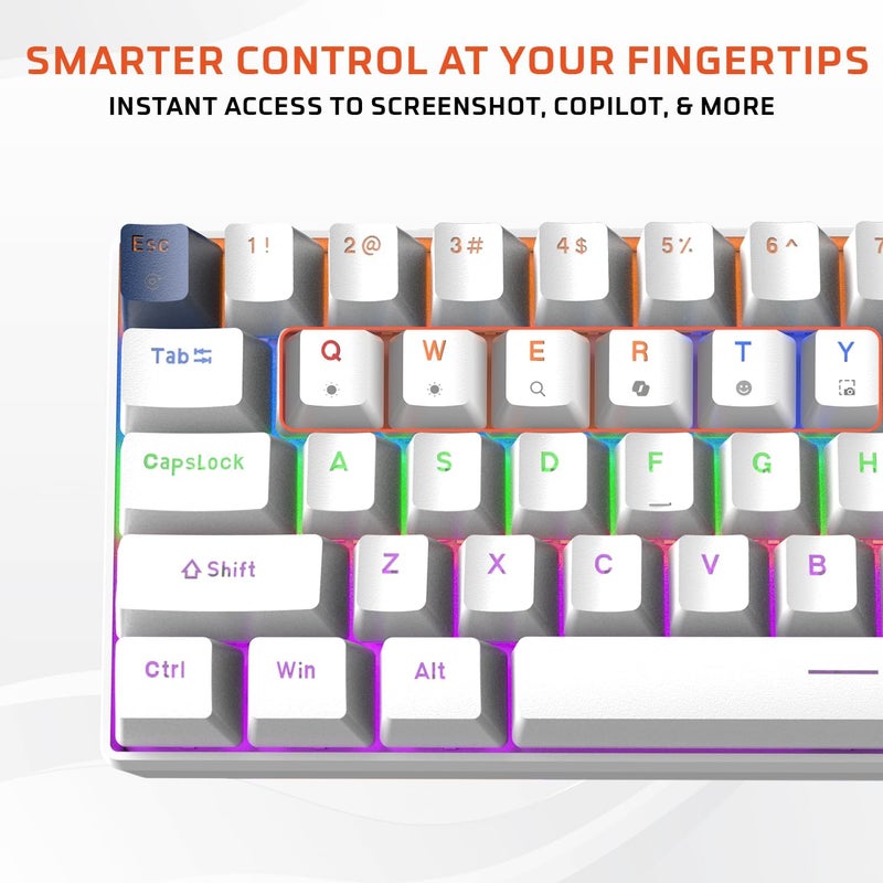EvoFox Katana S Mini Wired Mechanical Keyboard | Hot Swappable Silent Red Switches | Compact 68-Key Layout | Vivid Rainbow Backlight | Frequency of - Image 4