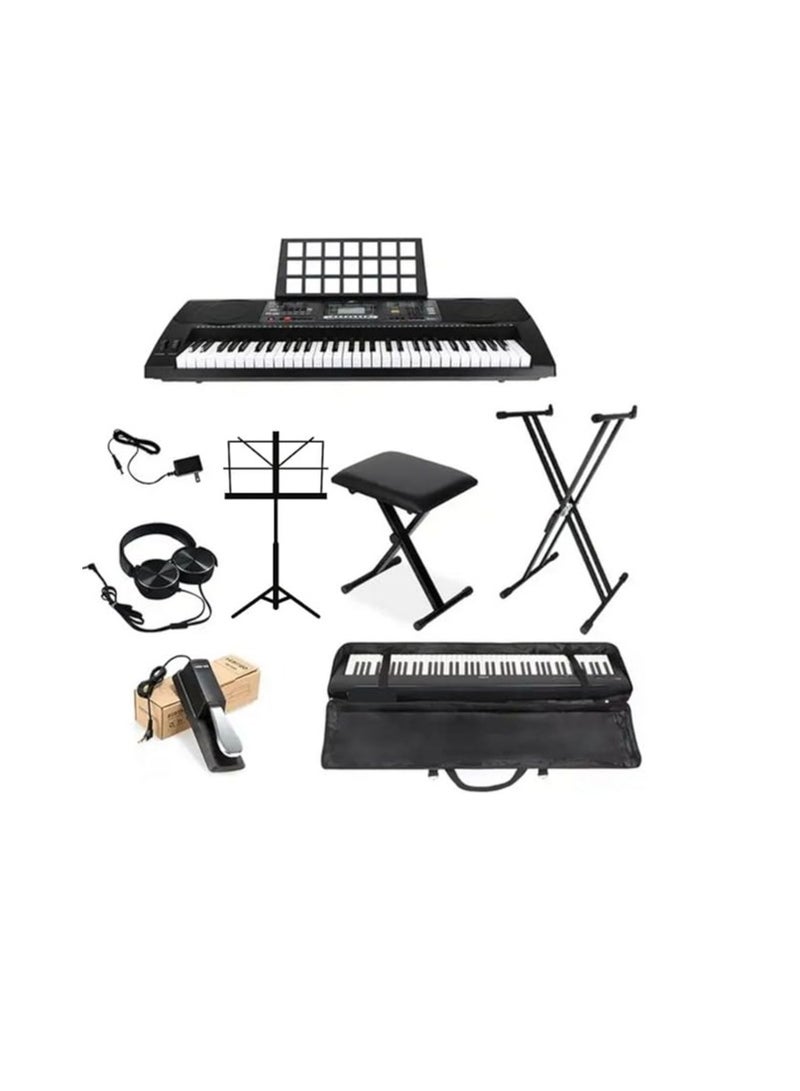 AIERSI Beginner Combo For Aiersi Touch Response 61 Keys Electronic Organ ARS1928BK - Image 1