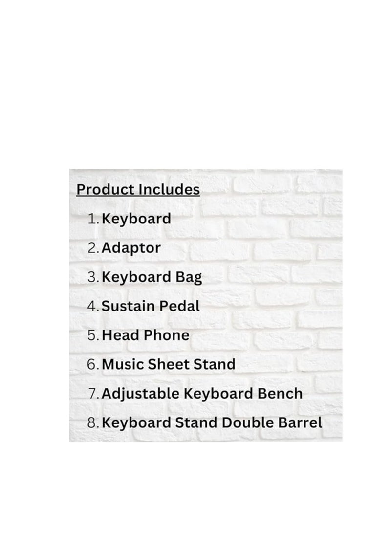 AIERSI Beginner Combo For Aiersi Touch Response 61 Keys Electronic Organ ARS1928BK - Image 2