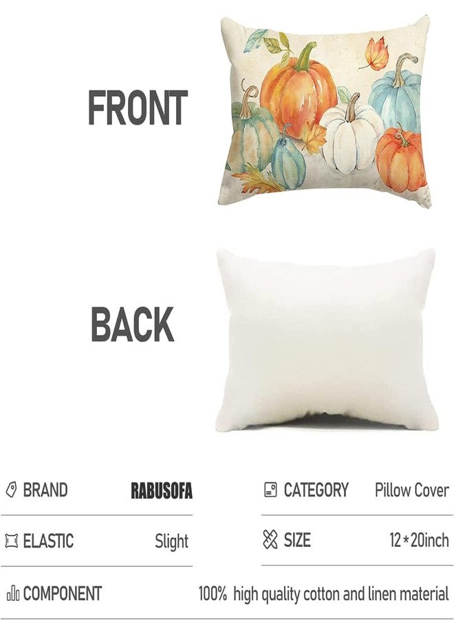 RABUSOFA Fall Pumpkin Pillows Decorative Throw Pillows12x20,Autumn Lumbar Coushion Covers,Thanksgiving Decorations Pillow Cases Outdoor Decor for Home Couch Farmhouse - Image 3