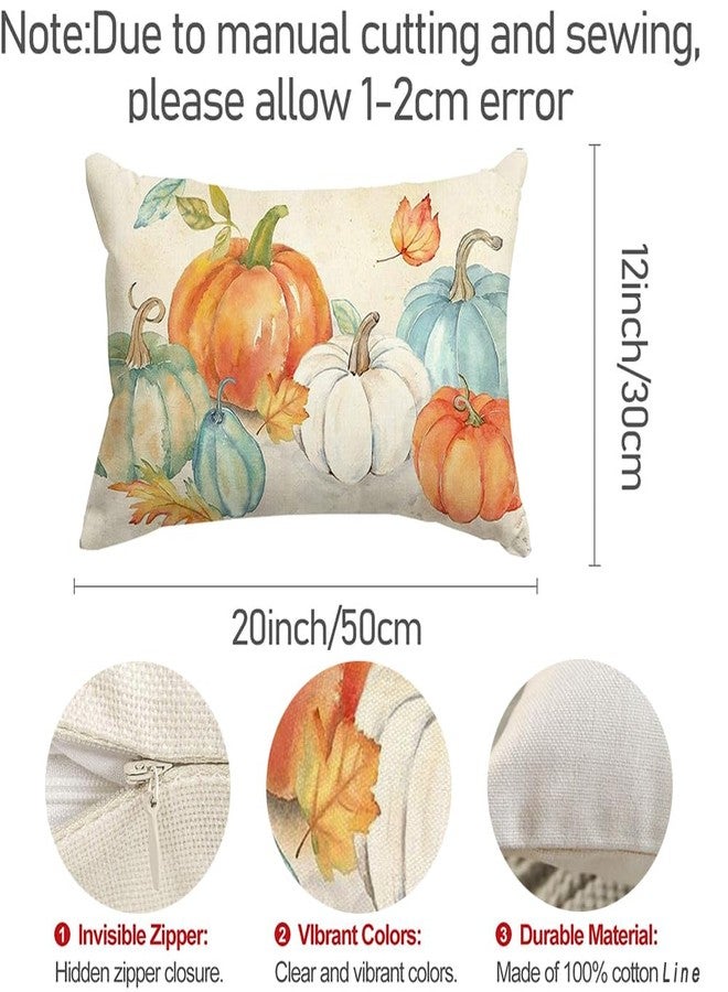 RABUSOFA Fall Pumpkin Pillows Decorative Throw Pillows12x20,Autumn Lumbar Coushion Covers,Thanksgiving Decorations Pillow Cases Outdoor Decor for Home Couch Farmhouse - Image 4