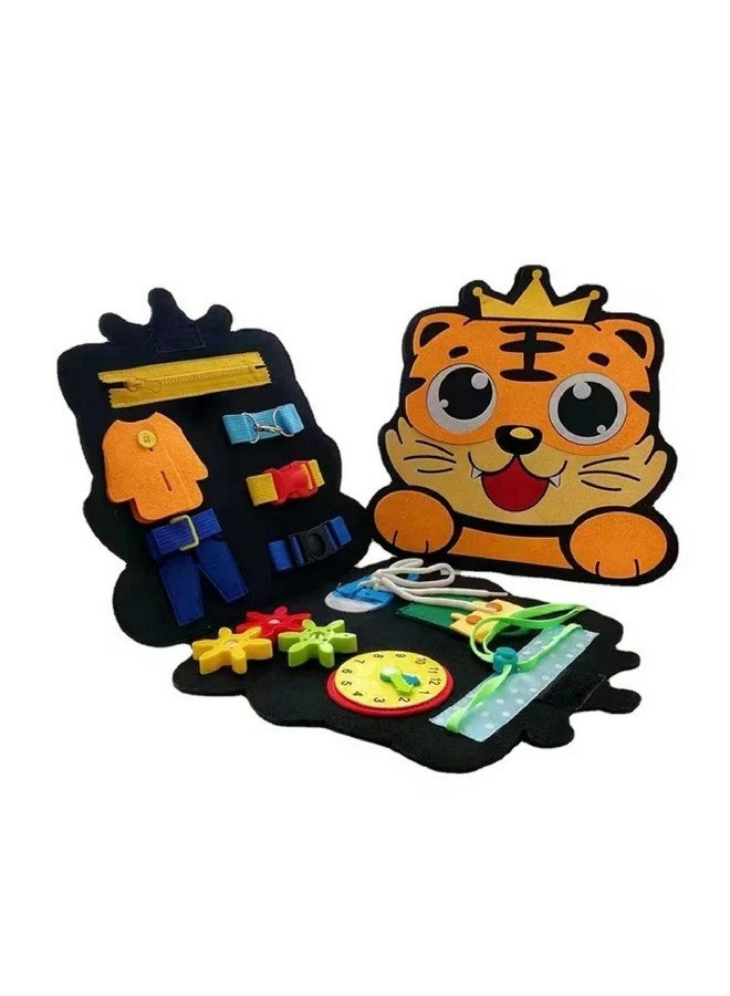 AUGEN Busy Board, Busy Board for Toddlers, Sensory Board, Montessori Activity Board, Fidget Board Educational Toy - for Preschool Gift, Learning Travel Toy (Tiger),Multicolor - Image 1