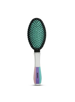 AGARO Classic Cushion Hair Brush With Strong & Flexible Nylon Bristles Having Anti Static Ball Tips For Grooming Straightening Detangling Hair Ideal For Men Women & Kids Cyan  - Image 1