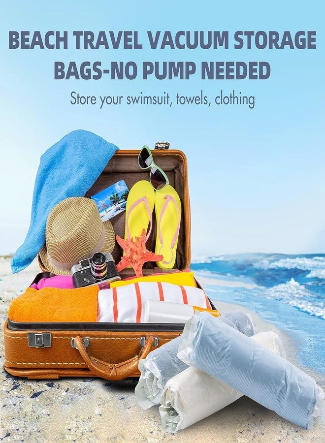 Smart Saver Polyethylene 12 Compression Bags for Travel No Pump or Vacuum Needed packing Bags for Roll Up reusable Space Bag, Saves upto 80% of Storage Vacuum Bags for packing Clothes, Transparent - Image 4