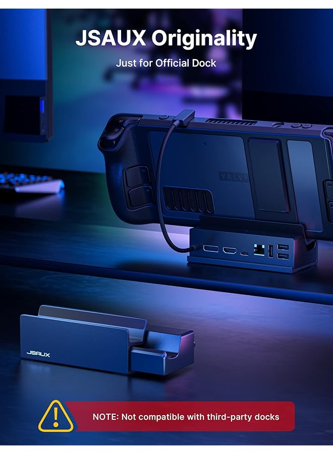 جيسوس حامل لجهاز Steam Deck Dock/Rog Ally الرسمي مع حافظة من سبائك الألومنيوم المصقول ومضاد للانزلاق - Image 2