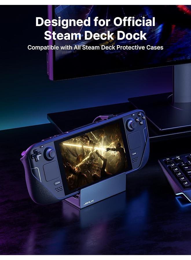 جيسوس حامل لجهاز Steam Deck Dock/Rog Ally الرسمي مع حافظة من سبائك الألومنيوم المصقول ومضاد للانزلاق - Image 3