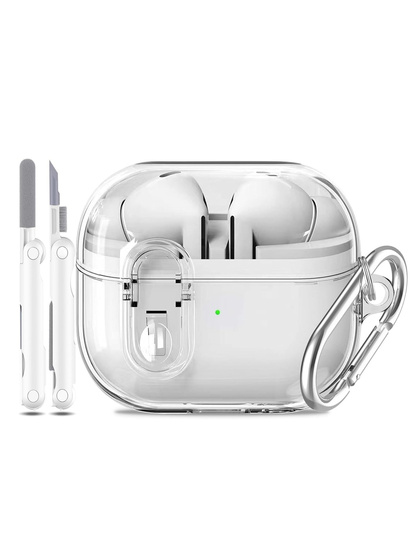 Egolav Samsung Galaxy Buds3/Buds3Pro Case with 3-in-1 Cleaning Kit - Buds3 /Buds3Pro Premium Locking Case, Shockproof Design, Durable and Lightweight (Clear)