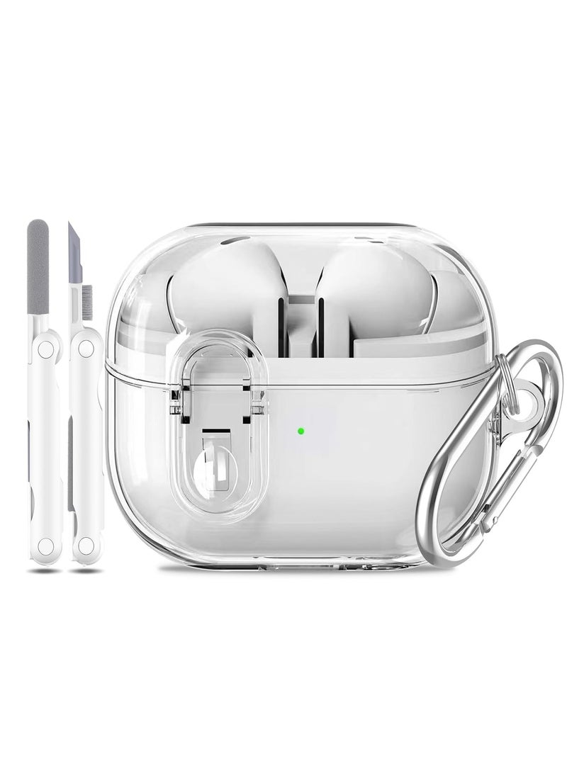 حافظة سامسونج Galaxy Buds3 / Buds3Pro من سامسونج Galaxy Buds3 / Buds3Pro مع مجموعة تنظيف 3 في 1 - حافظة قفل ممتازة لبدلات Buds3 / Buds3Pro، تصميم مقاوم للصدمات، متينة وخفيفة الوزن (شفاف) - Image 1