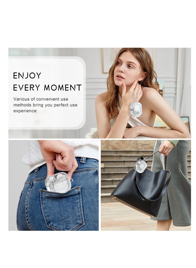 حافظة سامسونج Galaxy Buds3 / Buds3Pro من سامسونج Galaxy Buds3 / Buds3Pro مع مجموعة تنظيف 3 في 1 - حافظة قفل ممتازة لبدلات Buds3 / Buds3Pro، تصميم مقاوم للصدمات، متينة وخفيفة الوزن (شفاف) - Image 2