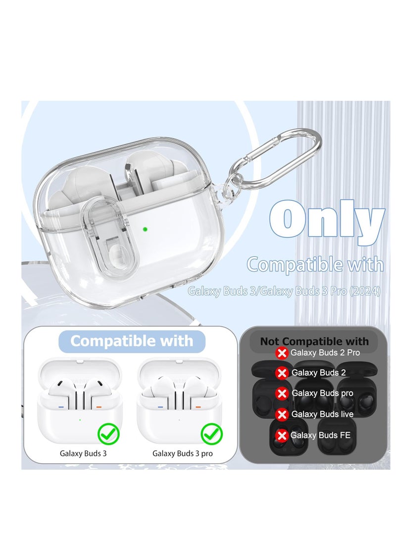 حافظة سامسونج Galaxy Buds3 / Buds3Pro من سامسونج Galaxy Buds3 / Buds3Pro مع مجموعة تنظيف 3 في 1 - حافظة قفل ممتازة لبدلات Buds3 / Buds3Pro، تصميم مقاوم للصدمات، متينة وخفيفة الوزن (شفاف) - Image 4