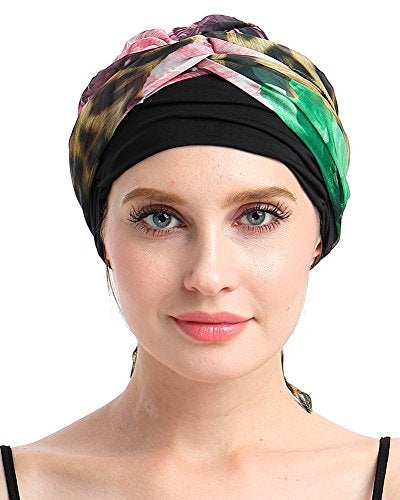FocusCare Chemo Turbans Print Scarves DIY Easy Tie Cancer Headwear Bandana Hats - Image 3