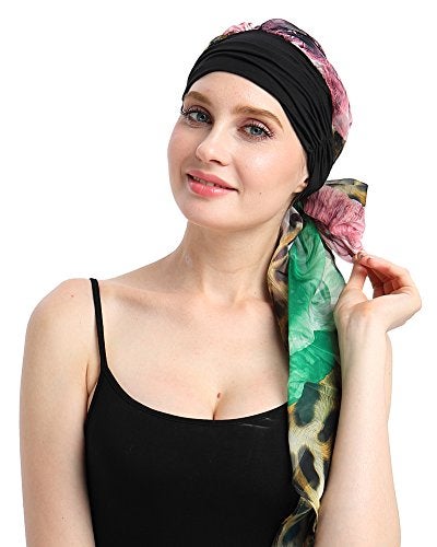 FocusCare Chemo Turbans Print Scarves DIY Easy Tie Cancer Headwear Bandana Hats - Image 5