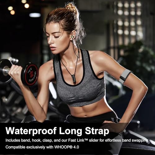 fitspur Waterproof and Quick-Drying Hydroknit Replacement Bicep Band,Compatible with Whoop 4.0 for Fitness Tracker(38cm) (Black) - Image 3