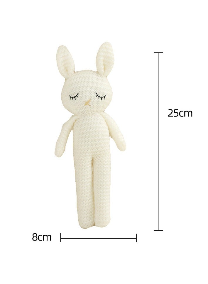 Y&D Cute Knitted Rabbit Plush Toy Doll Children's Toys Gifts Wedding Dolls - Image 3