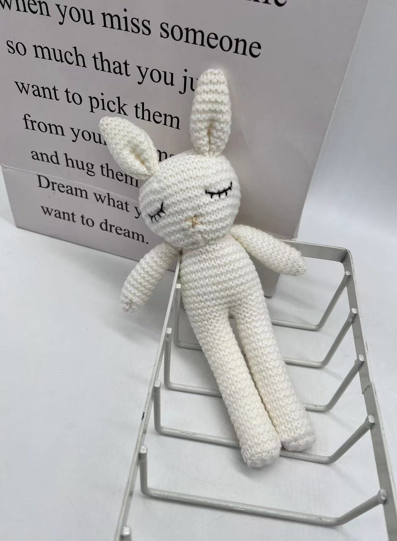 Y&D Cute Knitted Rabbit Plush Toy Doll Children's Toys Gifts Wedding Dolls - Image 1