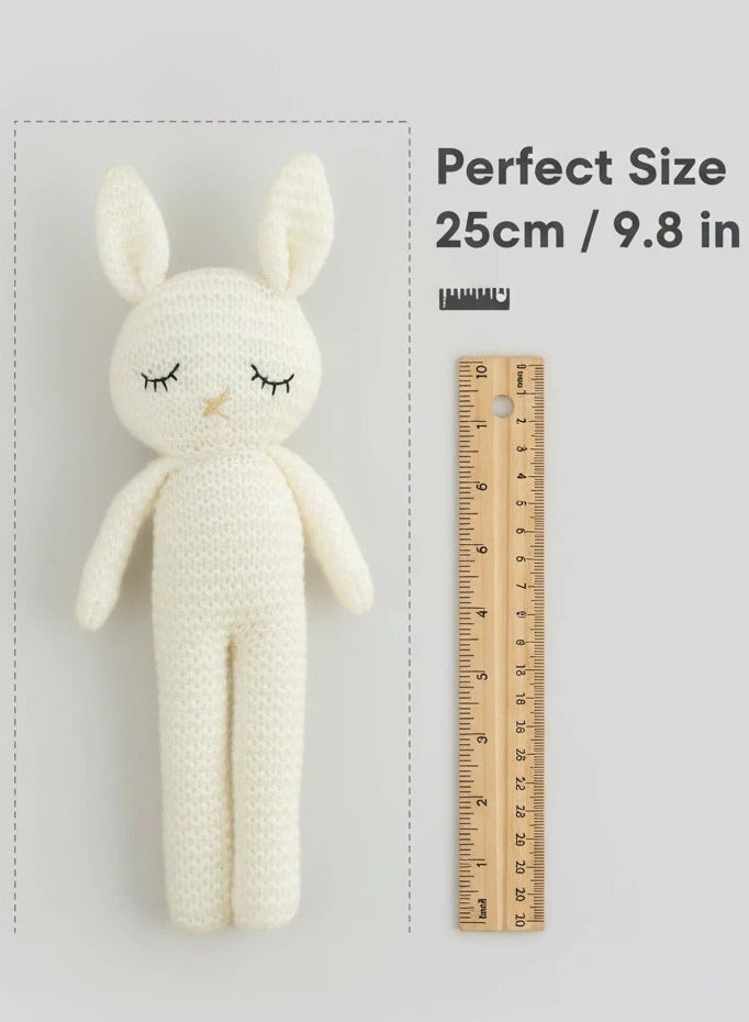 Y&D Stuffed Plush Baby Crochet Bunny Rabbit Eid Gifts Handmade Stuffed Animal Hand-Knit Doll Children Lovey Sleep Toy Newborn Baby - Image 5