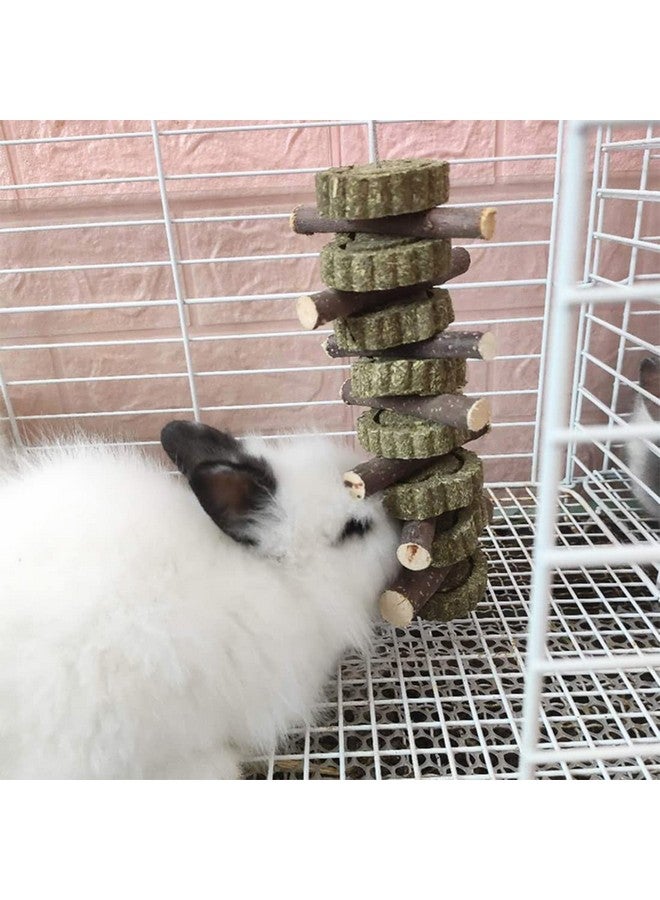 هامليدي ألعاب مضغ للأسنان على شكل أرنب، 3 قطع من أغصان الفاكهة الطبيعية، مصنوعة يدويًا من عشب تيموثي البرسيم، مناسبة لخنازير غينيا والهامستر والأرانب القزمة والشنشيلة والجربوع، لتحسين صحة الأسنان. - Image 2