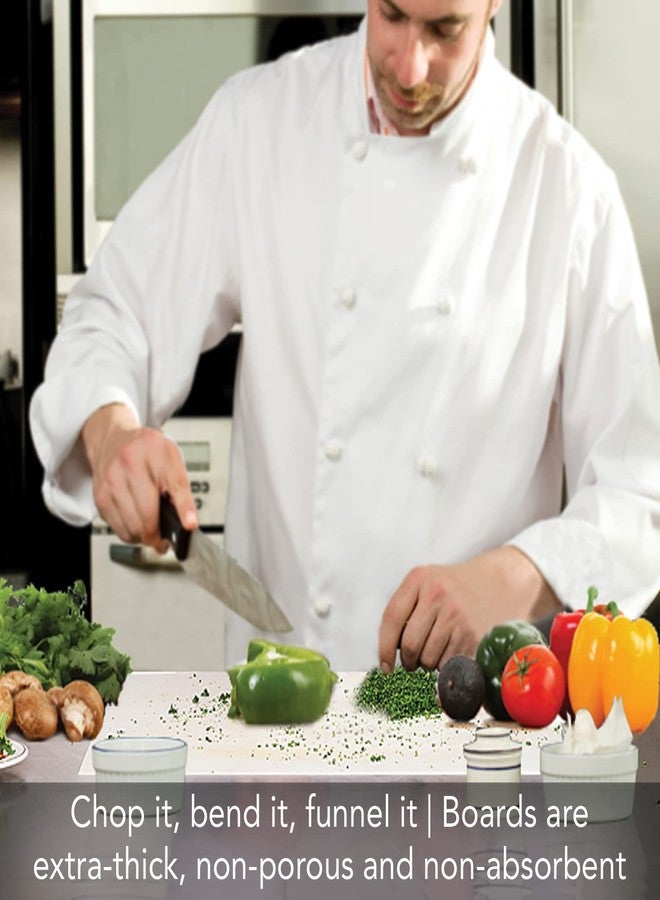 Counterart Cut N' Funnel Food Service Grade Heavy Gauge Flexible Cutting Board Mats 4 Pack 9” x 12” Made in the USA BPA Free Plastic Dishwasher Safe - Image 2