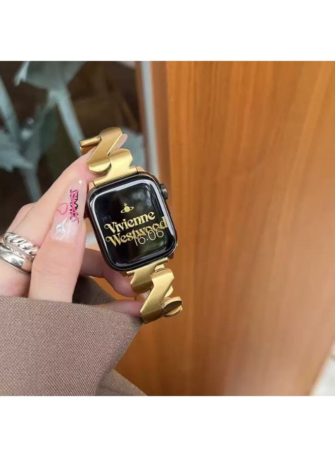 Watch Band Compatible for Apple Watch Series Band 42mm 44mm 45mm 46mm 49mm women, Genuine Leather Double Tour Designed Slim Replacement Strap for iWatch Series10 9 8 7 6 SE - Image 2