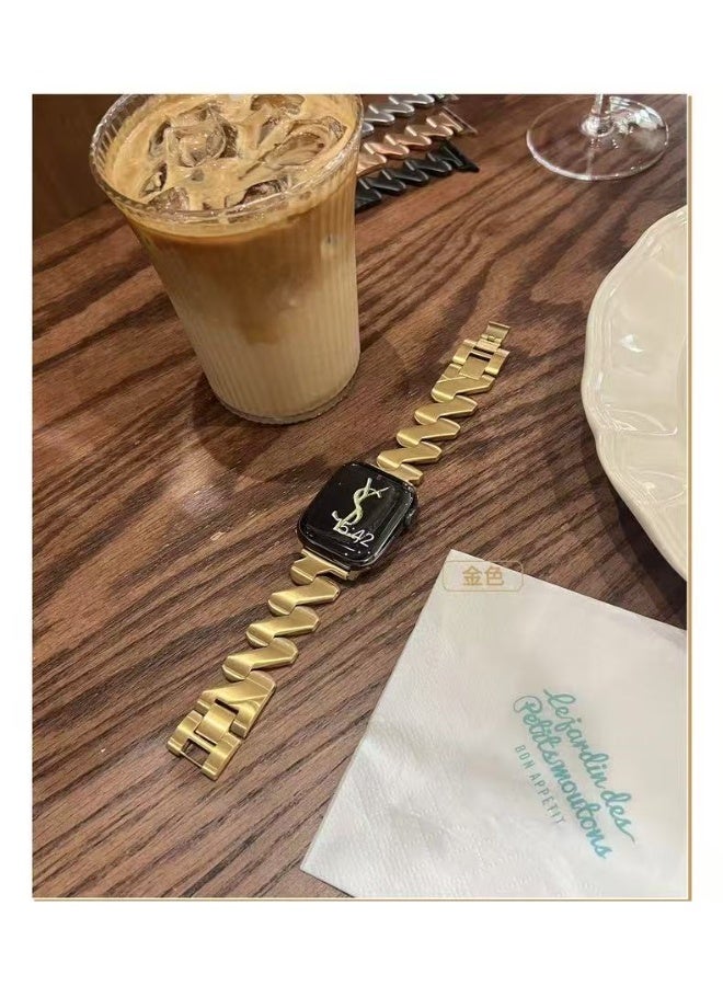 Watch Band Compatible for Apple Watch Series Band 42mm 44mm 45mm 46mm 49mm women, Genuine Leather Double Tour Designed Slim Replacement Strap for iWatch Series10 9 8 7 6 SE - Image 3