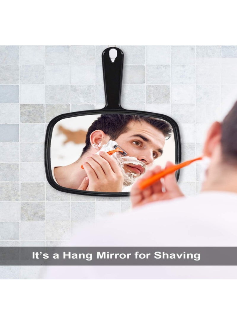 Large Hand Mirror Salon Barber Hairdressing Handheld Mirror With Handle Multicolor