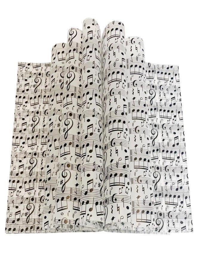 Suiwen 150 Black and White Music Note Patterned Wax Paper, Food Picnic Paper, Greaseproof Paper, Waterproof Dry Hamburger Liners Wrapping Tissue for Plastic Food Basket - Image 1